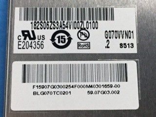 Matte G070VVN01.2 600 cd/m2 7 pouces 6/8 bits hauteur luminosité Panneau LCD