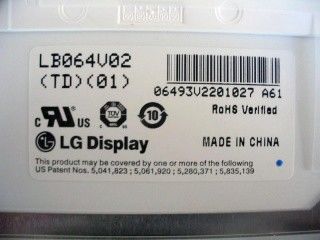 LB064V02-TD01 6,4 pouces 640×480 250 cd/m2 Angle de vue 65/65/50/60 TFT-LCD, LCM