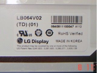 LB064V02-TD01 6,4 pouces 640×480 250 cd/m2 Angle de vue 65/65/50/60 TFT-LCD, LCM