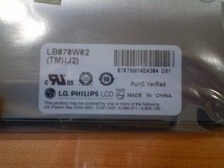 TFT 7,0" LB070W02-TMJ2 220 cd/m2 (type) 65/65/45/55 (type)
