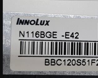 N116BGE-E42 Innolux 11,6 » 1366 (RVB) AFFICHAGES INDUSTRIELS d'affichage à cristaux liquides de ² de ×768 220 cd/m