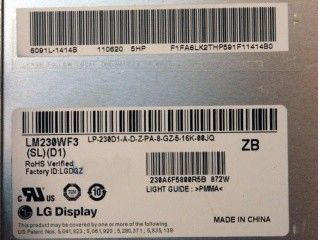 AFFICHAGE INDUSTRIEL d'affichage à cristaux liquides de ² de ×1080 250 cd/m de LM230WF3-SLQ5 LG Display 23,0&quot; 1920 (RVB)